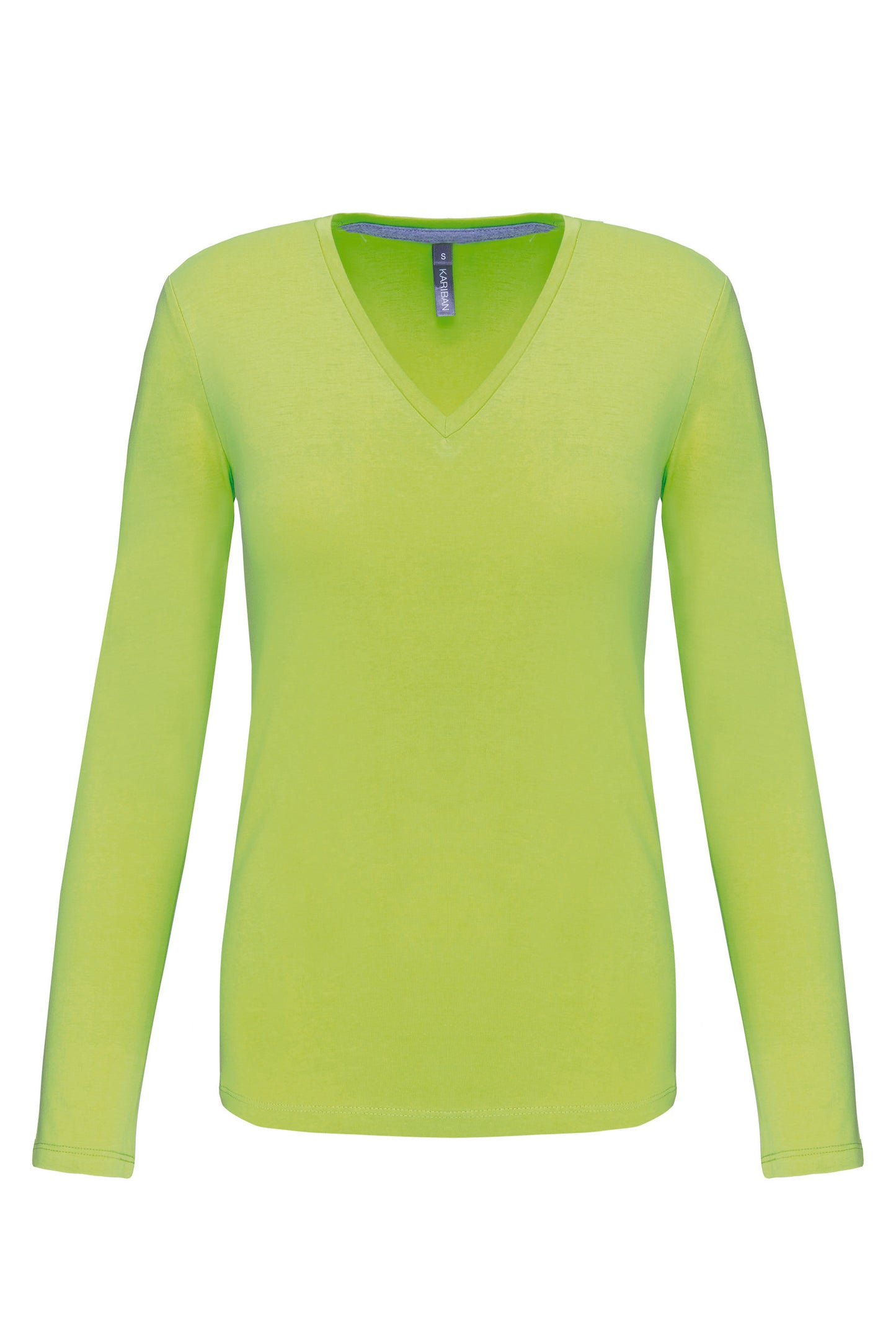 Dames t-shirt V-hals lange mouwen