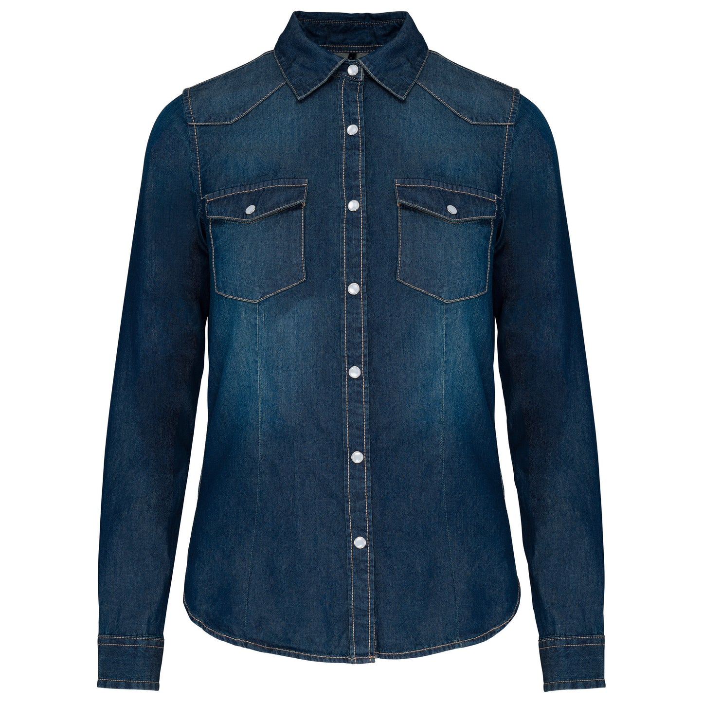 Dames denim blouse lange mouwen