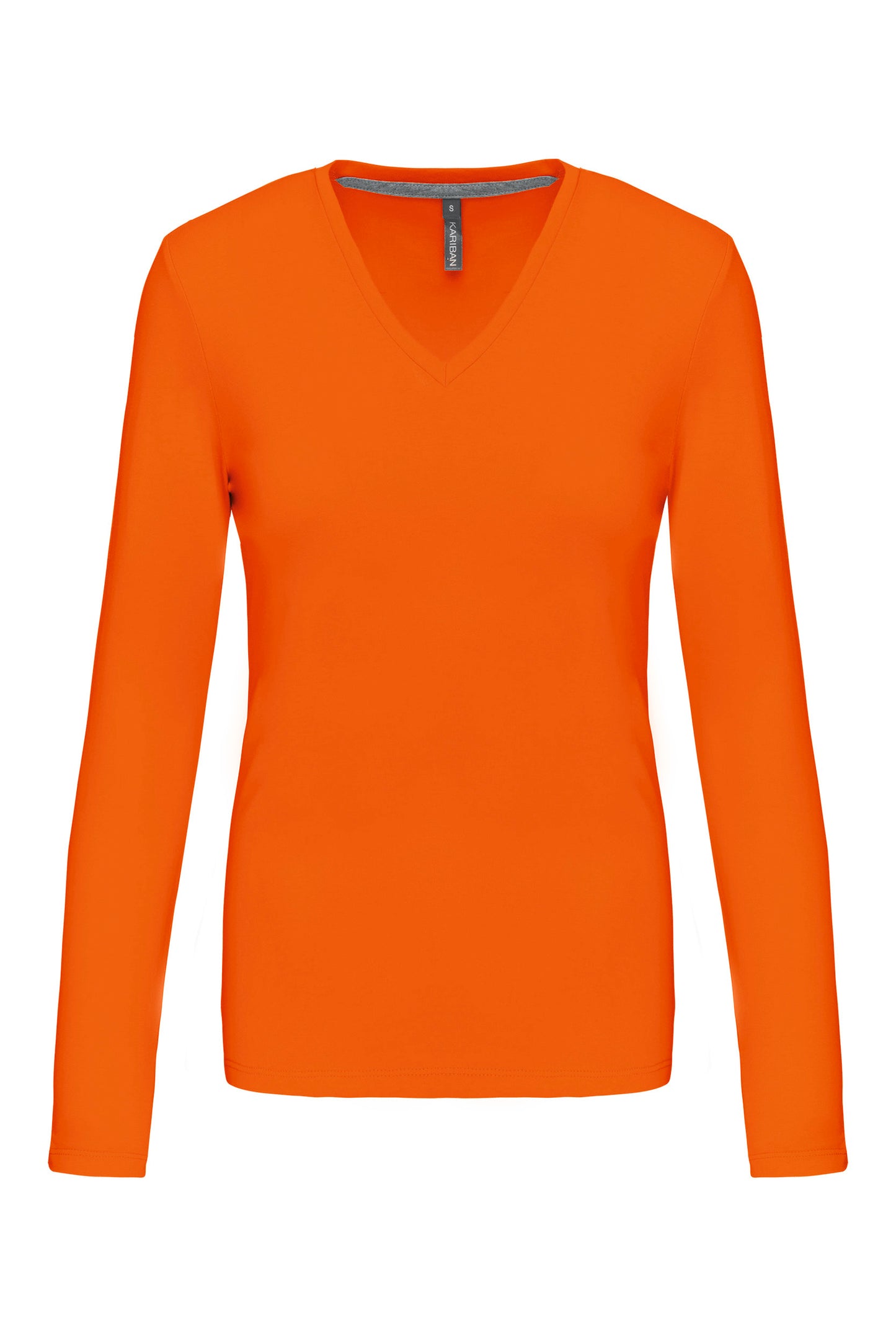 Dames t-shirt V-hals lange mouwen