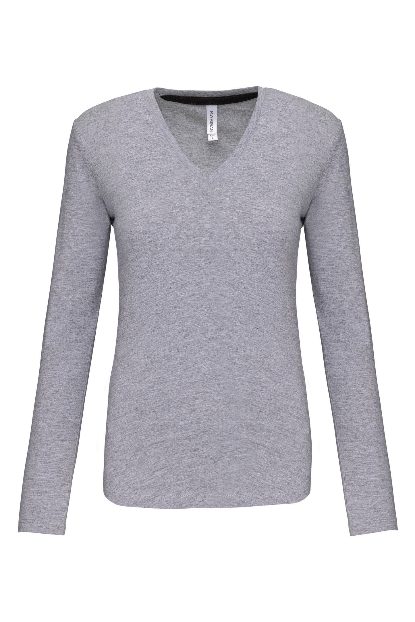 Dames t-shirt V-hals lange mouwen