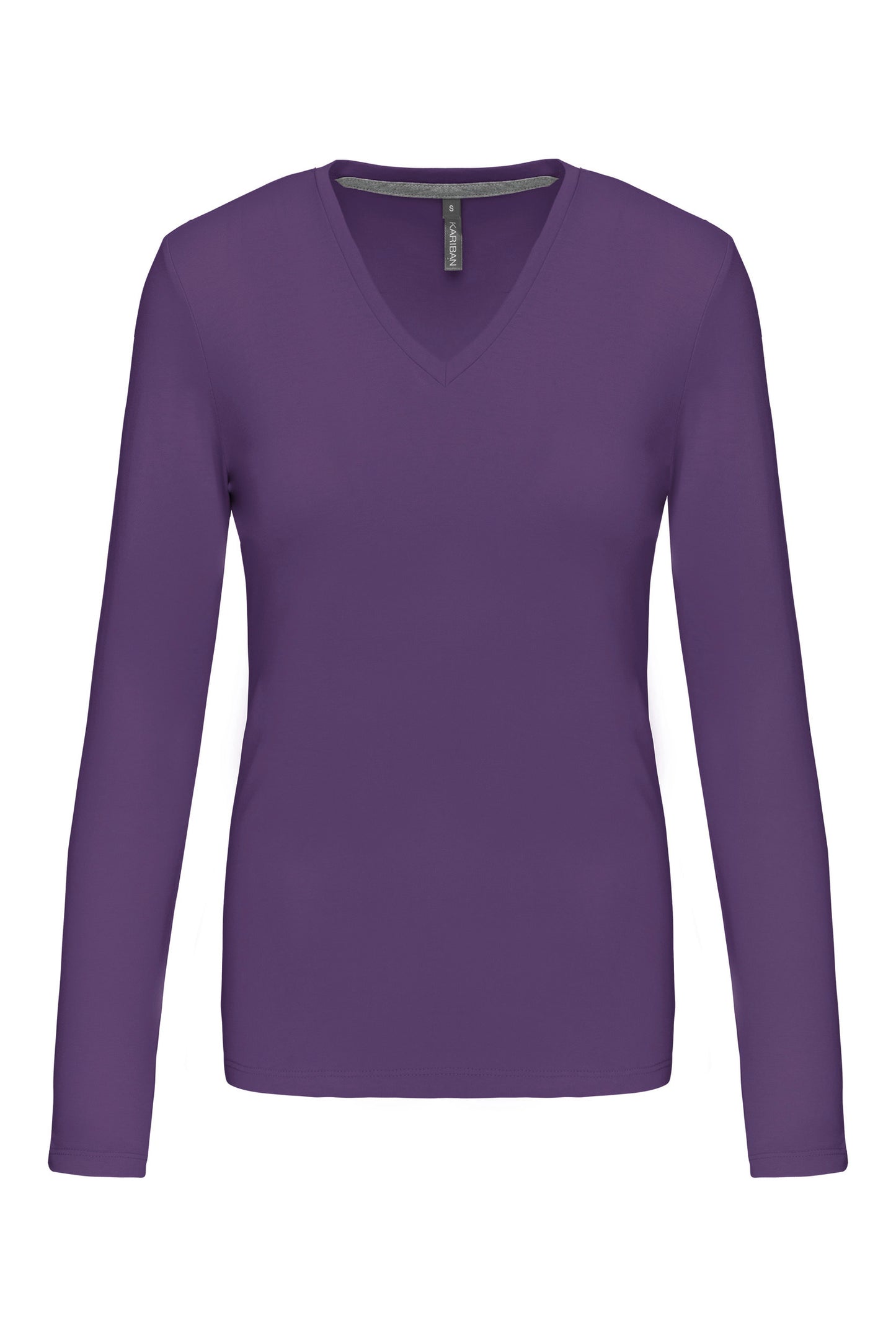 Dames t-shirt V-hals lange mouwen