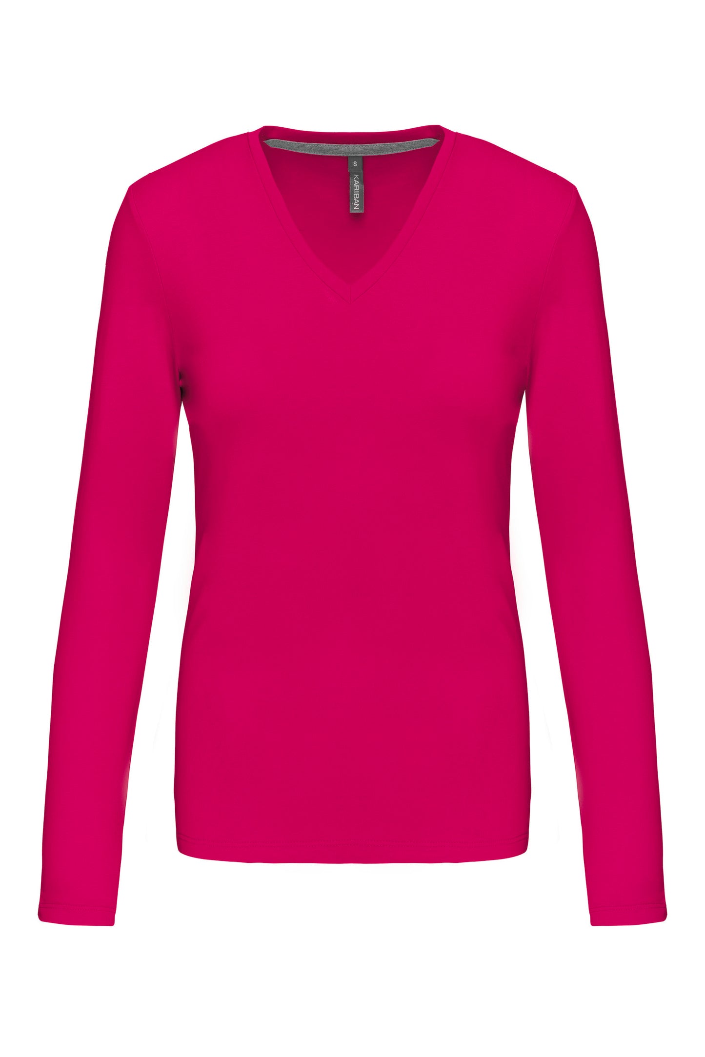 Dames t-shirt V-hals lange mouwen
