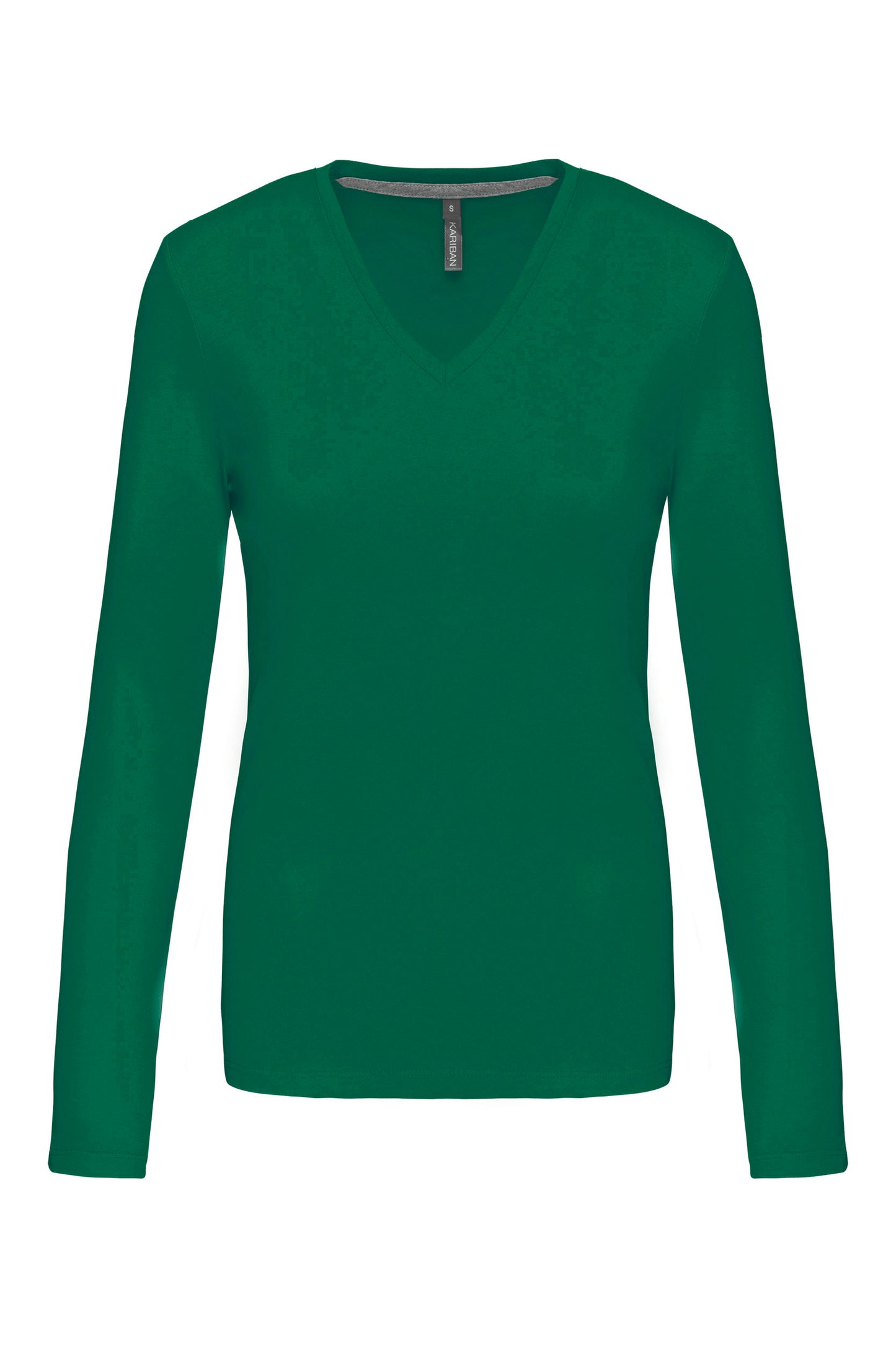 Dames t-shirt V-hals lange mouwen