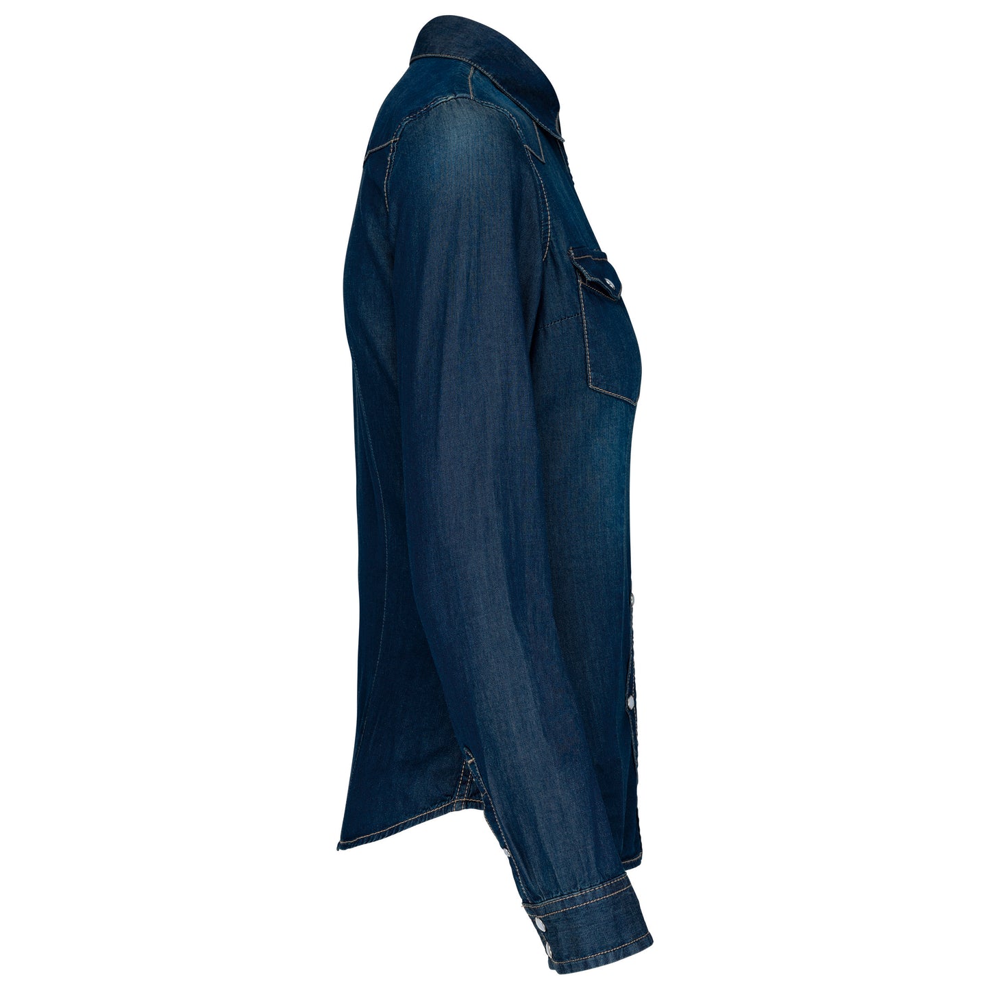 Dames denim blouse lange mouwen