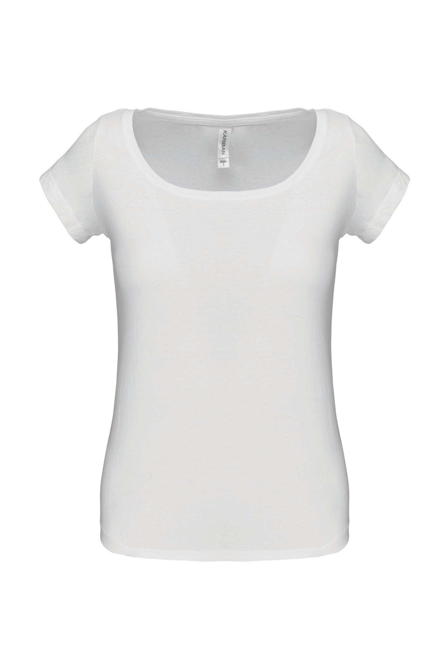 Dames-t-shirt korte mouwen met boothals