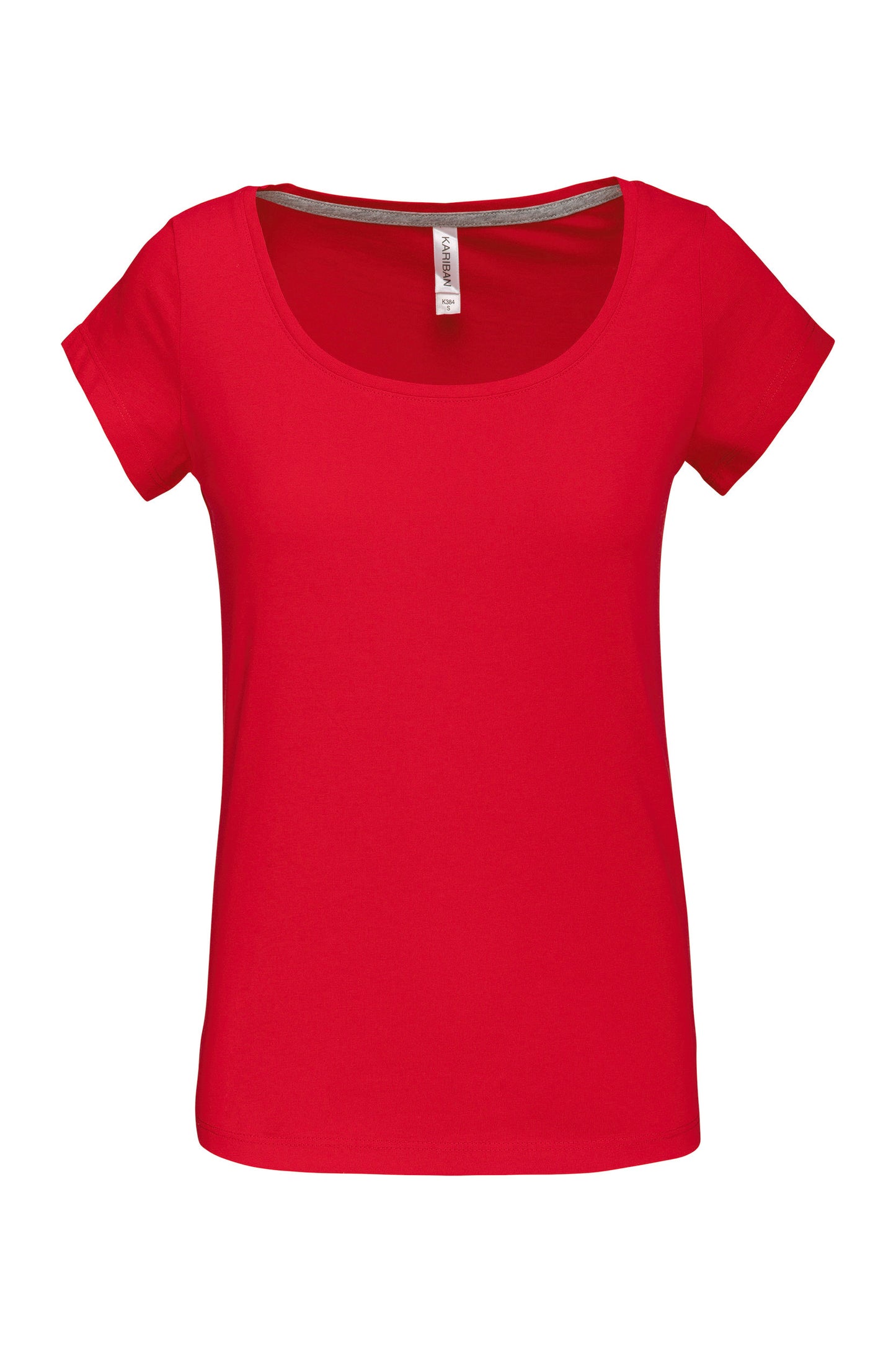 Dames-t-shirt korte mouwen met boothals