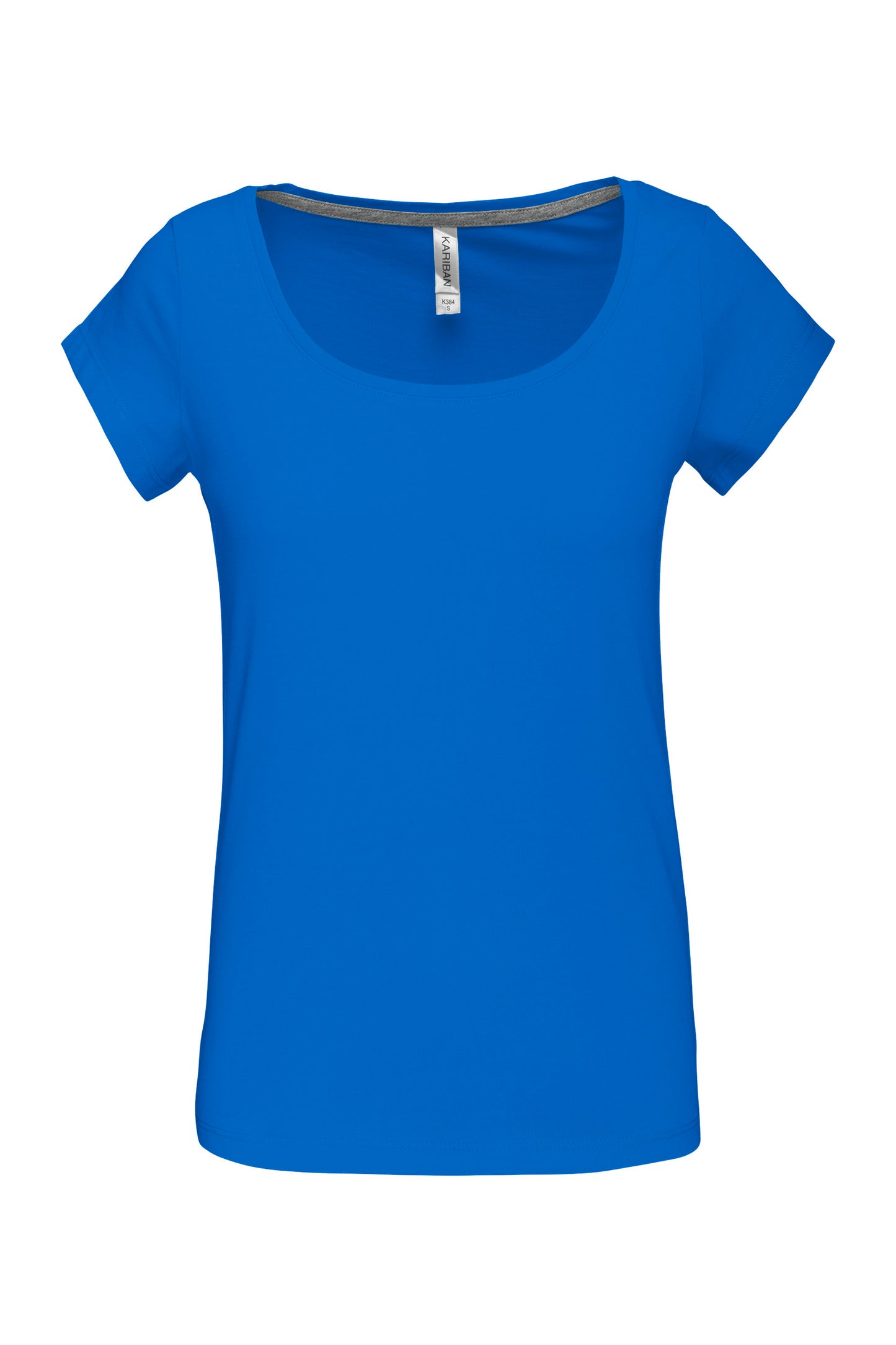 Dames-t-shirt korte mouwen met boothals