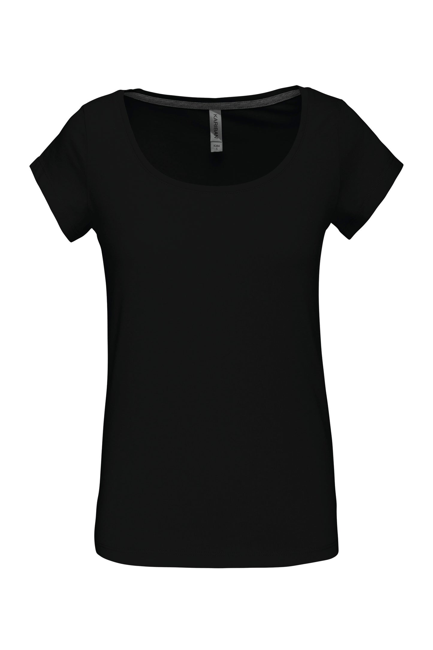 Dames-t-shirt korte mouwen met boothals