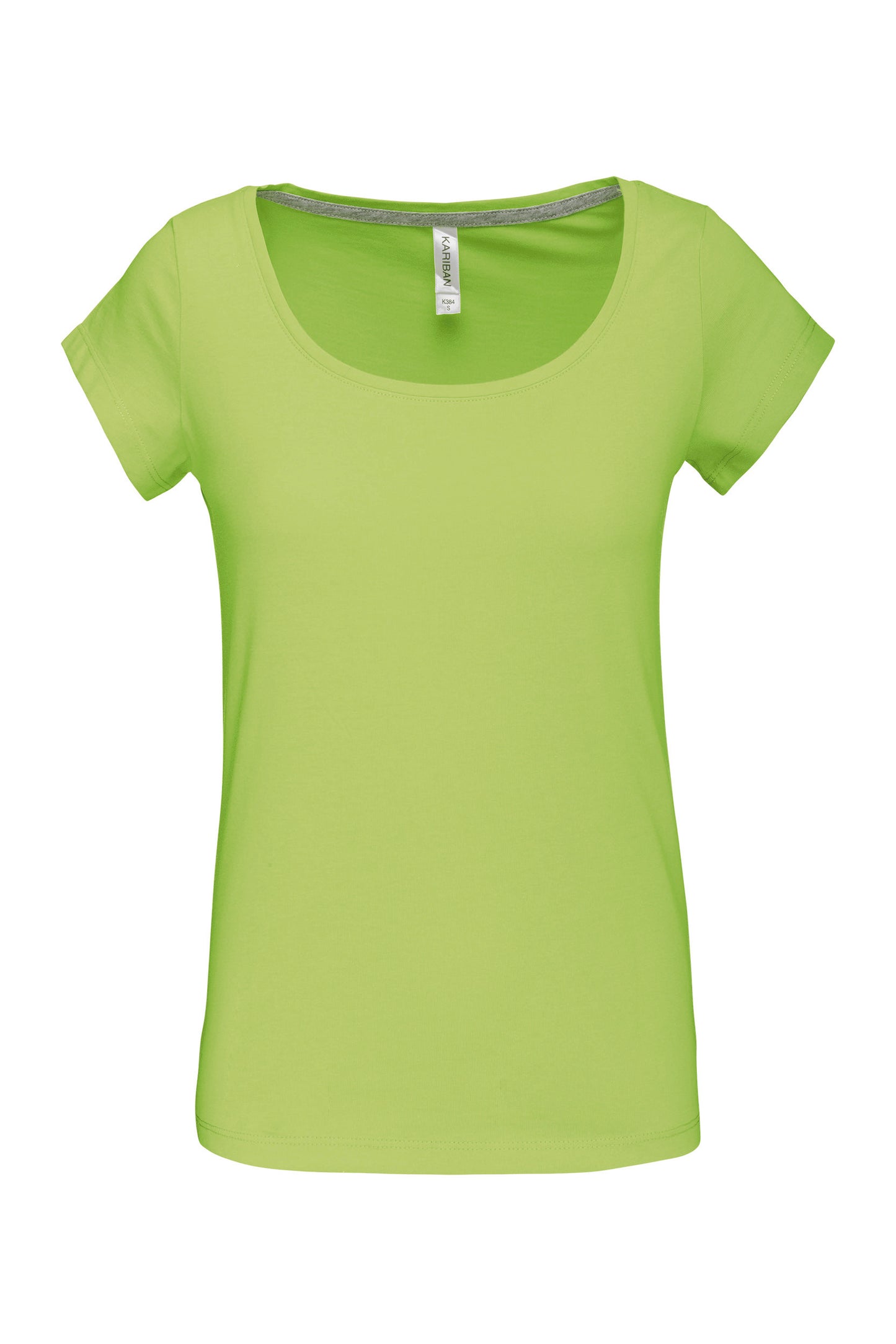 Dames-t-shirt korte mouwen met boothals