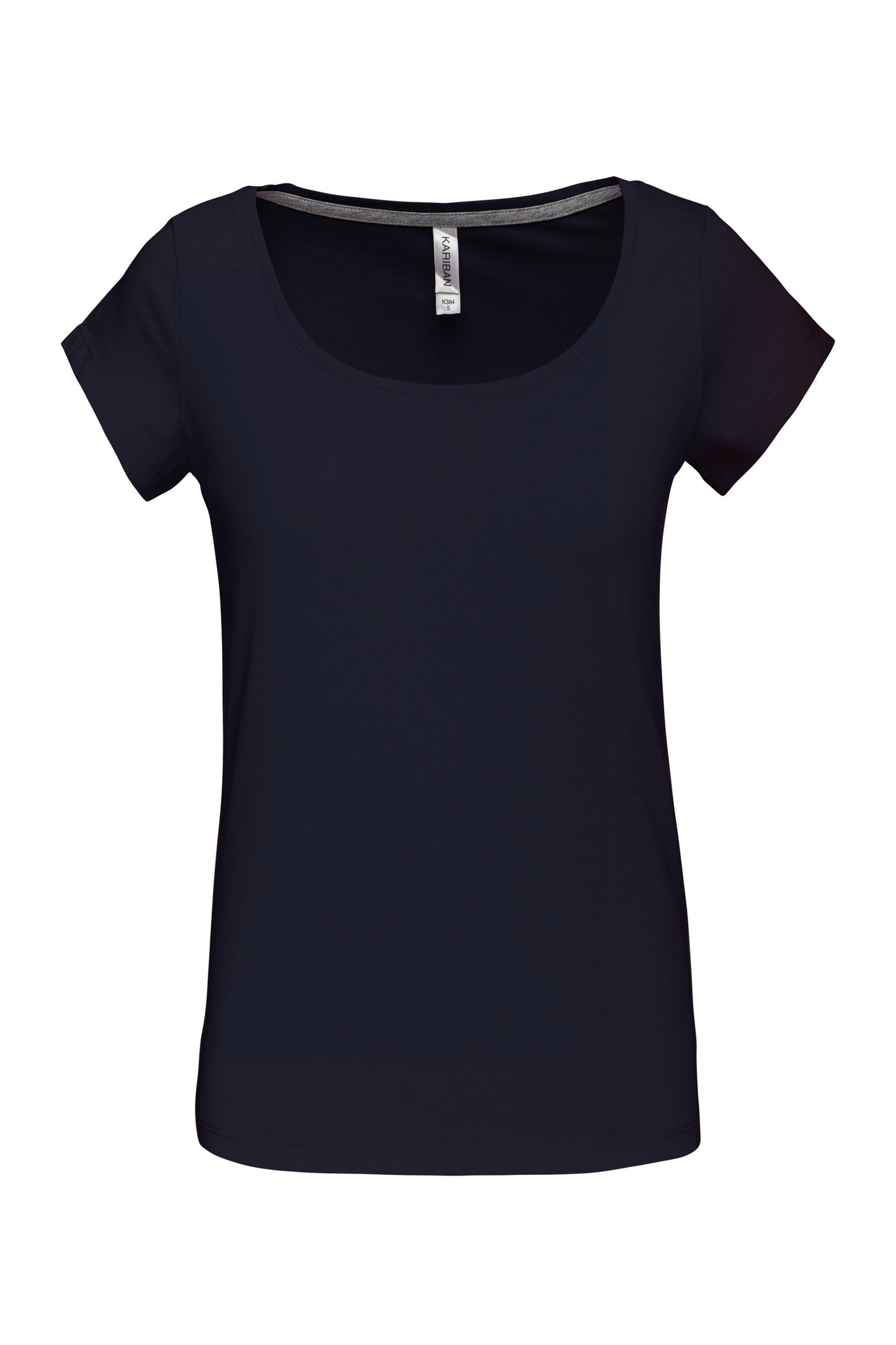 Dames-t-shirt korte mouwen met boothals