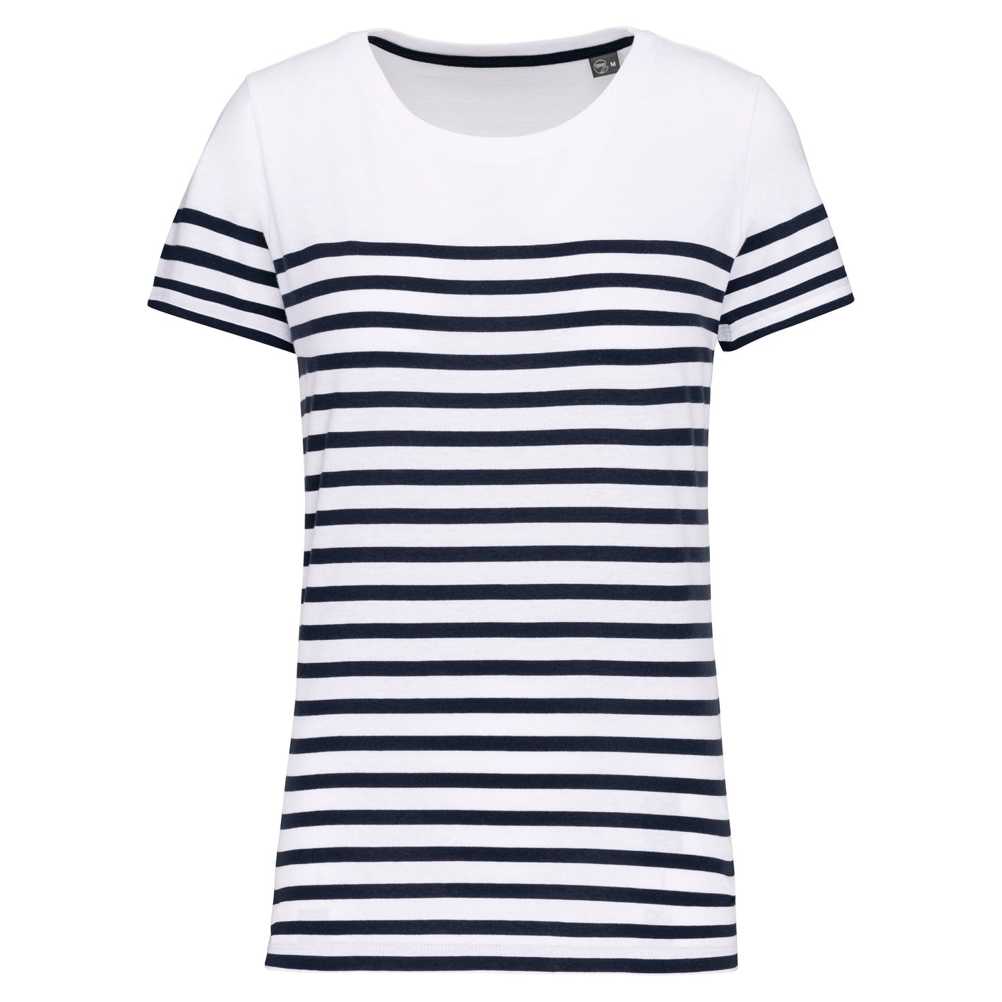 Marine-t-shirt ronde hals Bio dames