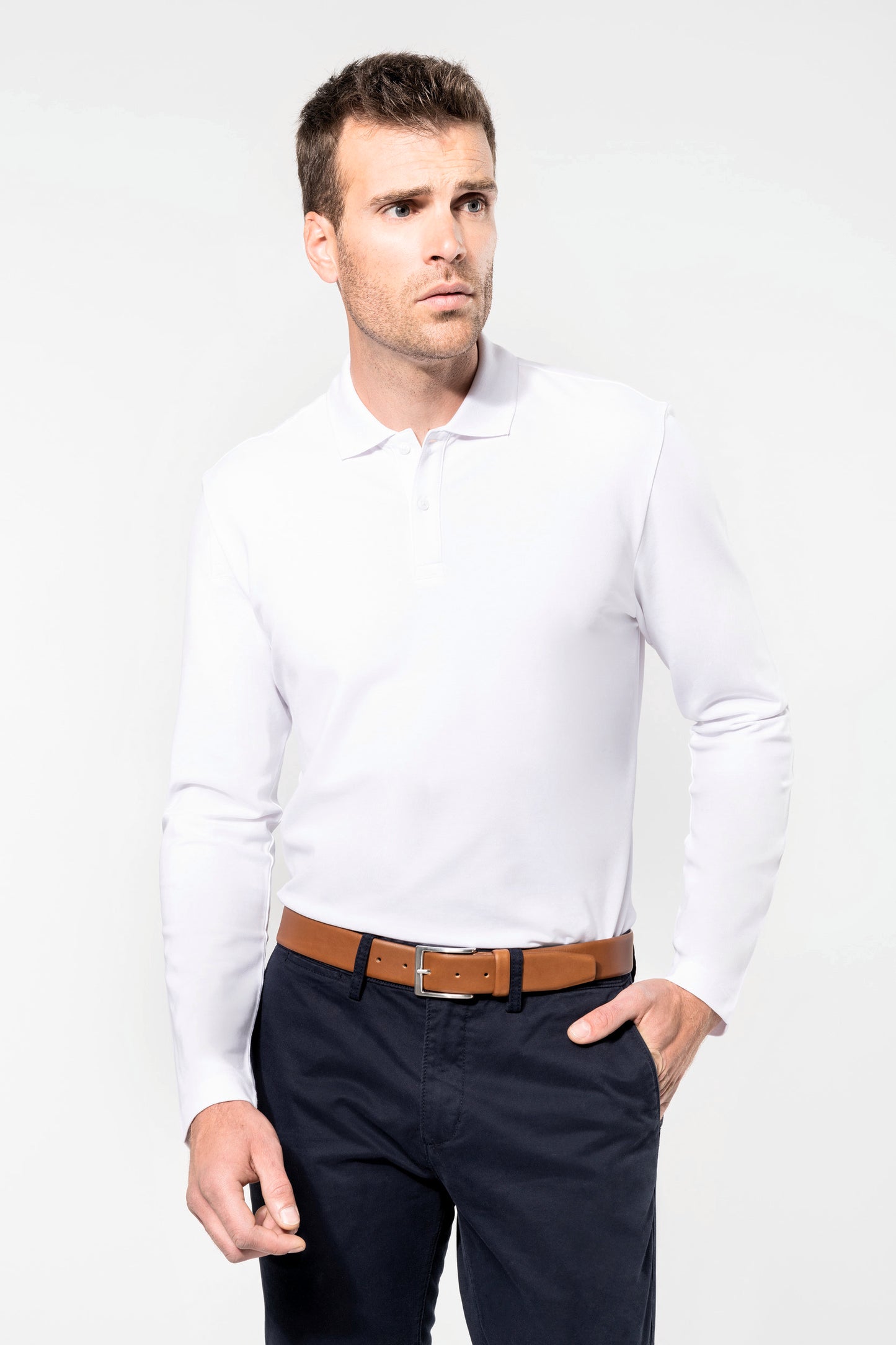 Herenpolo premium lange mouw PK202