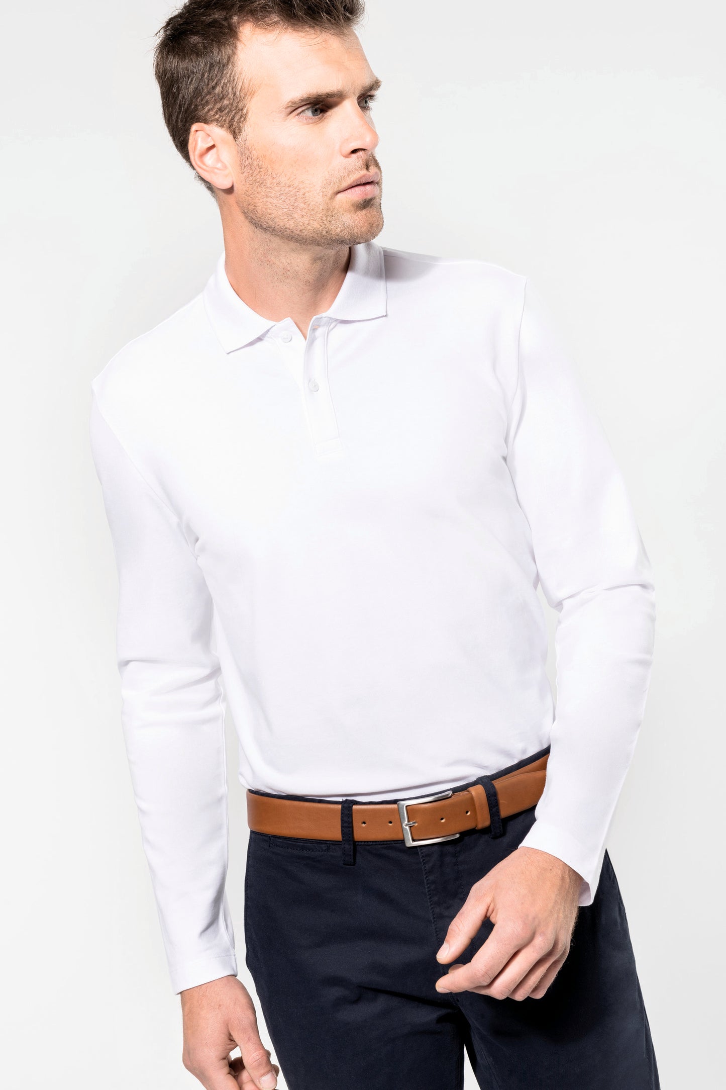 Herenpolo premium lange mouw PK202