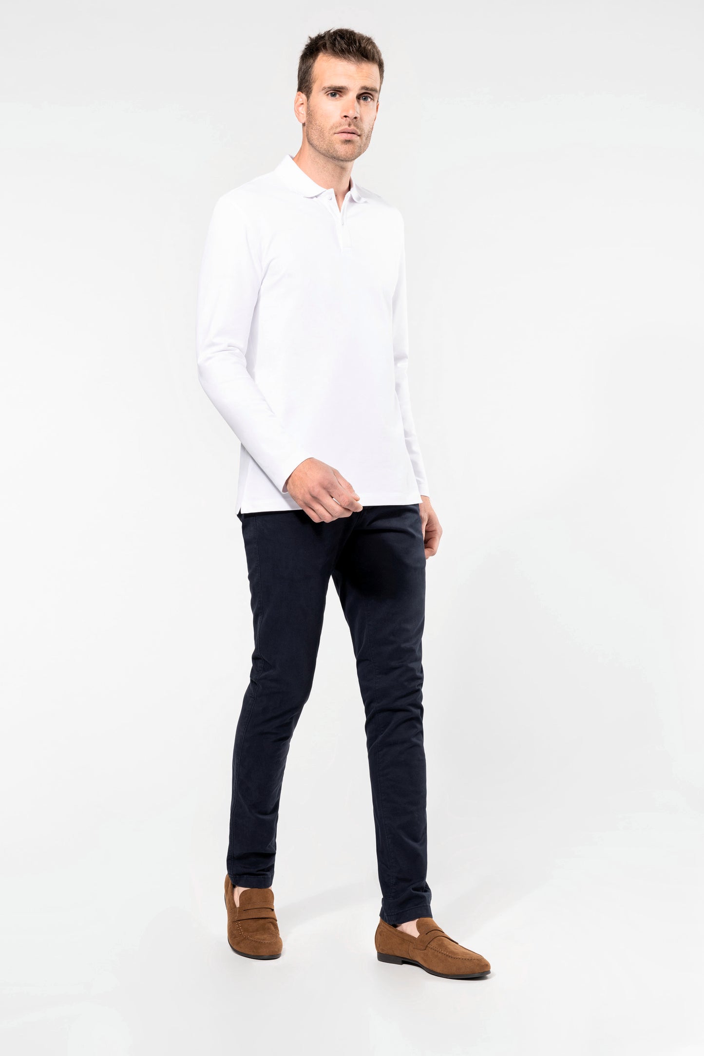 Herenpolo premium lange mouw PK202