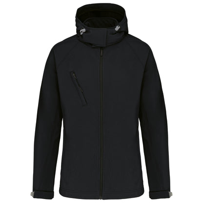 Dames softshell jas met afneembare capuchon