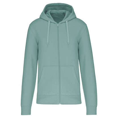 Ecologische herensweater met capuchon en ritssluiting