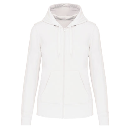Ecologische damessweater met capuchon en ritssluiting