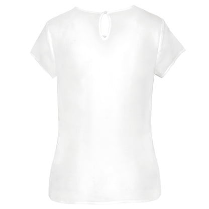 Damesblouse in crÍpe met korte mouwen