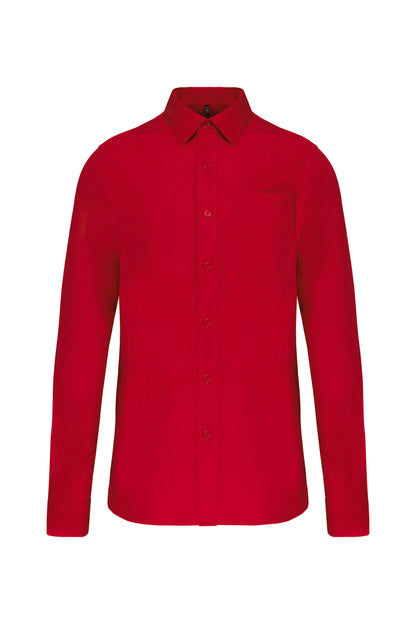 Heren poplin overhemd lange mouwen