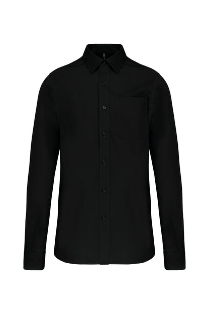 Heren poplin overhemd lange mouwen