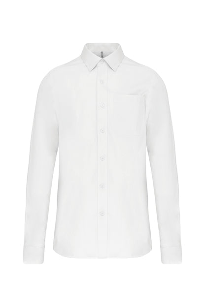 Heren poplin overhemd lange mouwen