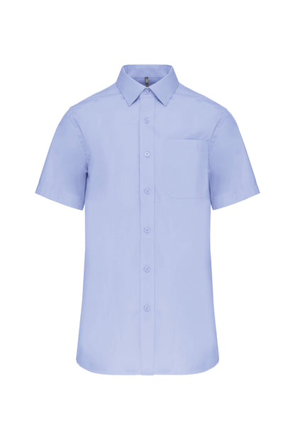 Heren poplin overhemd korte mouwen