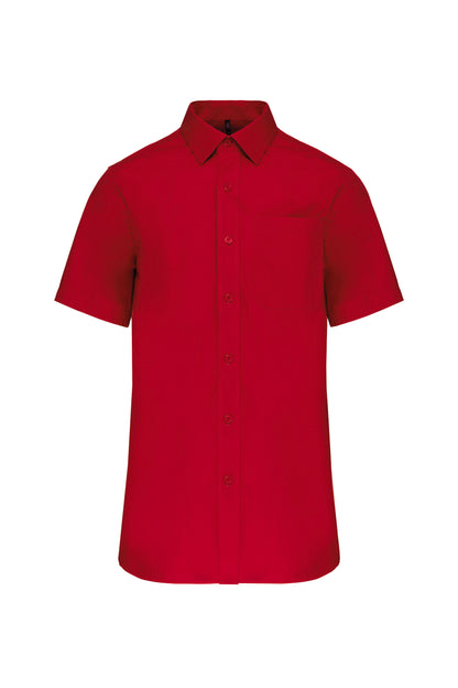 Heren poplin overhemd korte mouwen