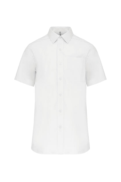 Heren poplin overhemd korte mouwen