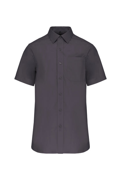 Heren poplin overhemd korte mouwen