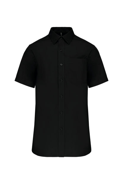 Heren poplin overhemd korte mouwen