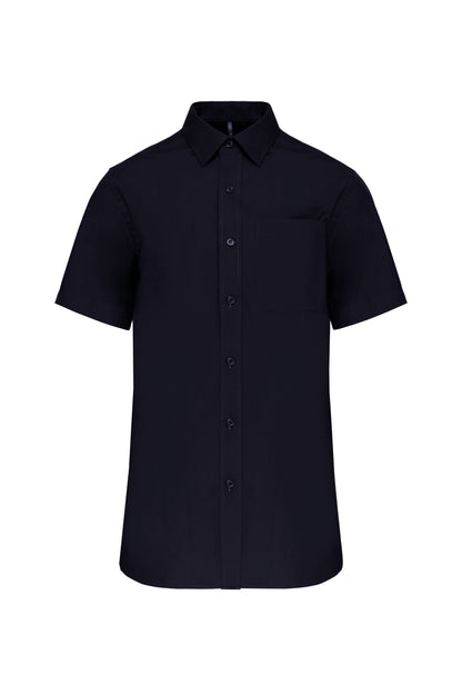 Heren poplin overhemd korte mouwen