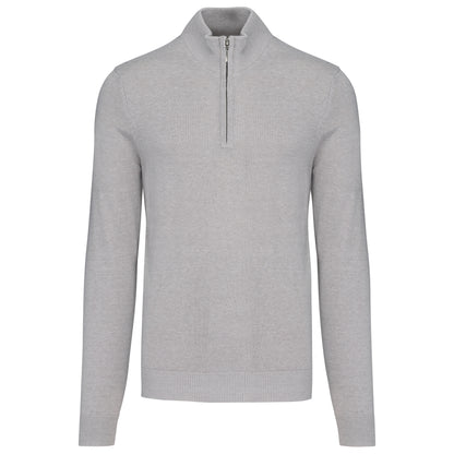 Heren pullover met ritskraag
