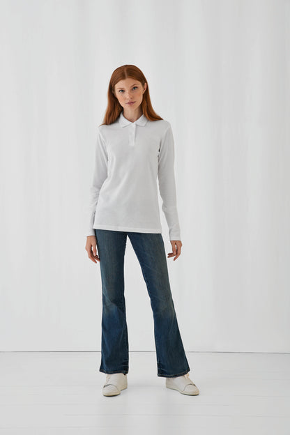 ID.001 Ladies' long-sleeve polo shirt