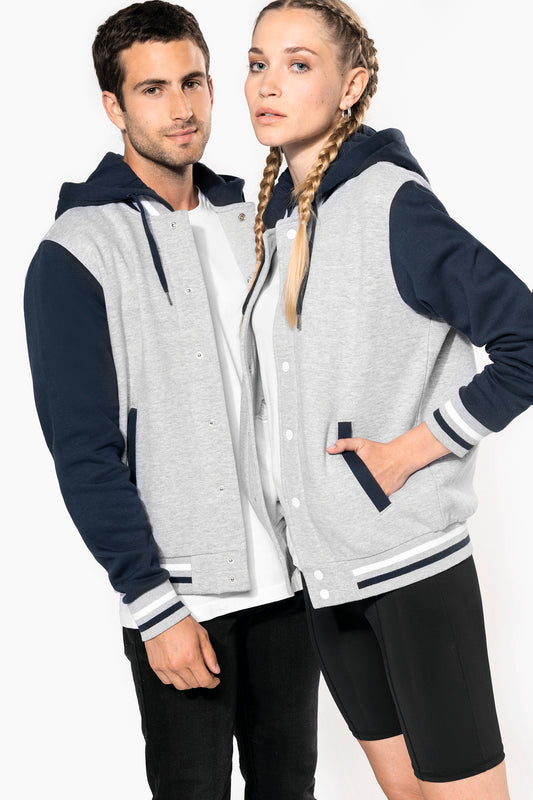 College jacket met capuchon unisex