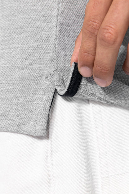 Heren-t-shirt piqué V-hals