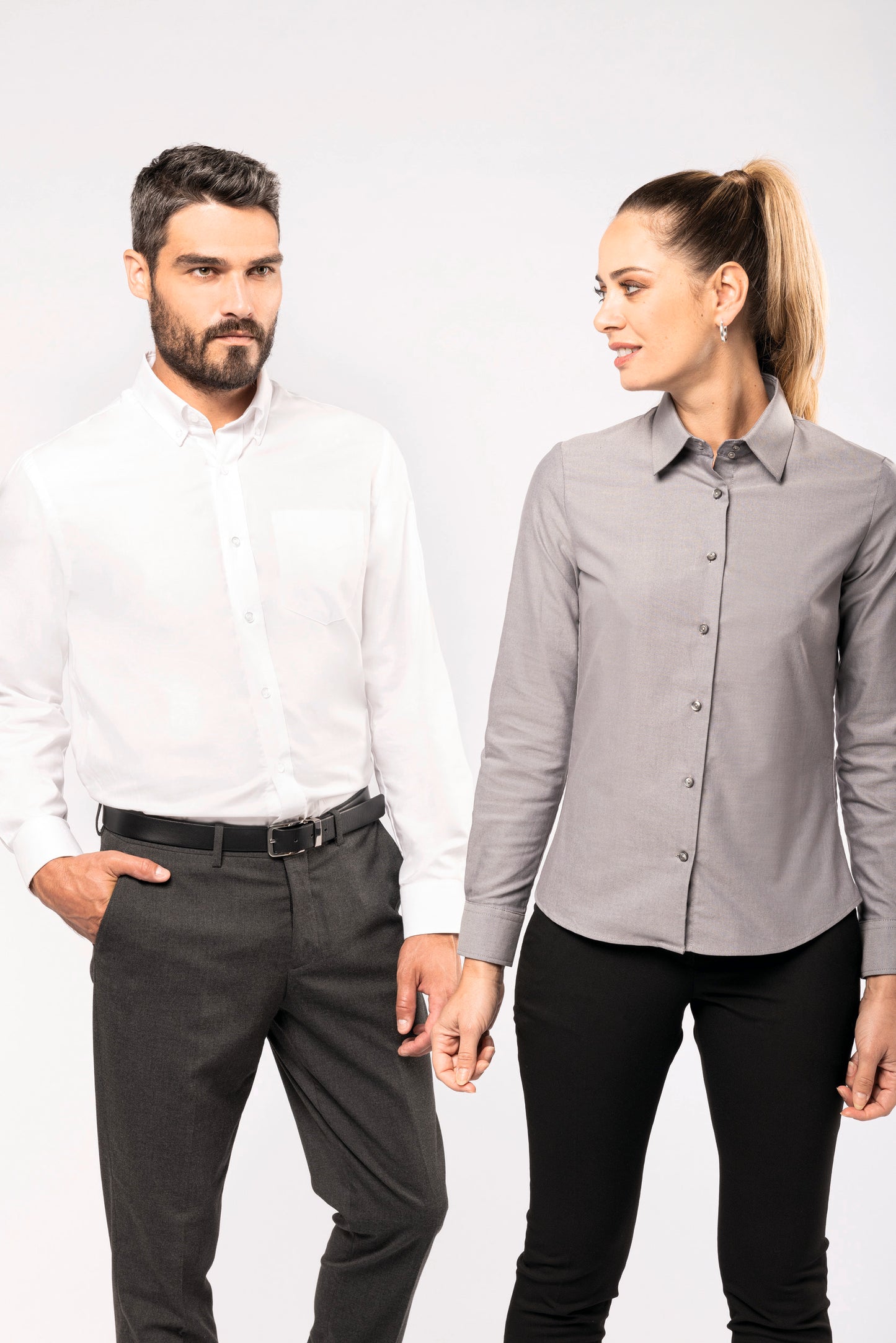 Heren oxford overhemd lange mouwen
