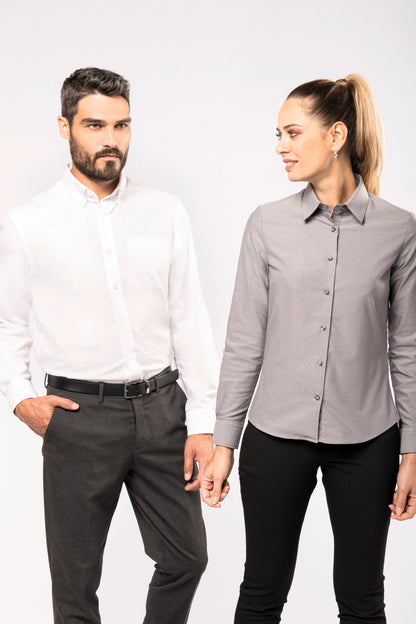 Heren oxford overhemd lange mouwen