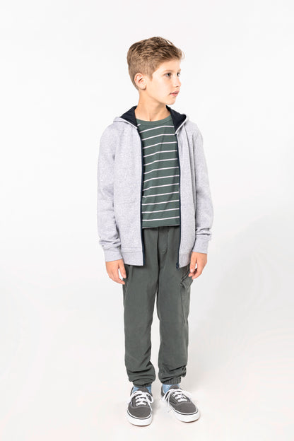 Kindersweater met rits en capuchon