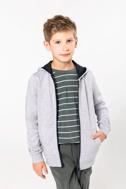 Kindersweater met rits en capuchon