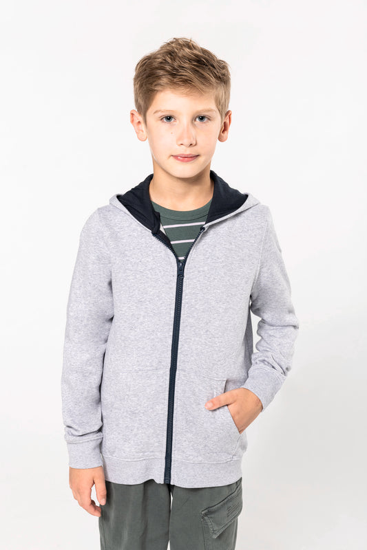 Kindersweater met rits en capuchon