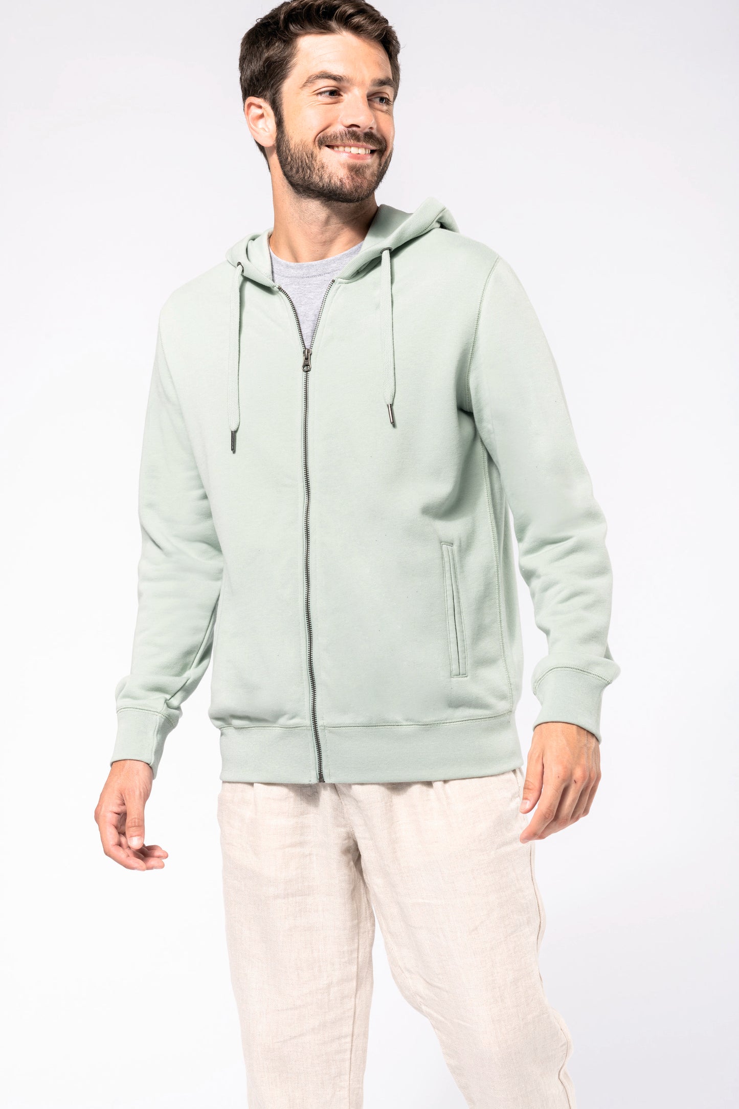 Ecologische uniseks sweater met capuchon en rits