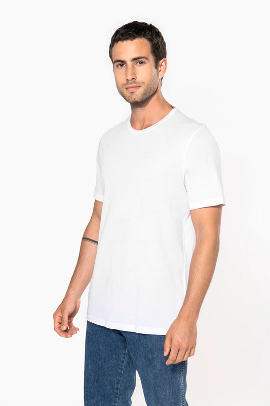 Bio T-shirt kraag met onafgewerkte rand korte mouwen