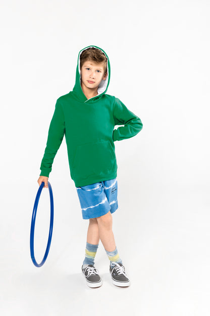 Kinder hooded sweater met gecontrasteerde capuchon