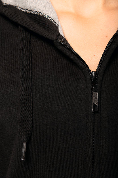 Hooded sweater met rits