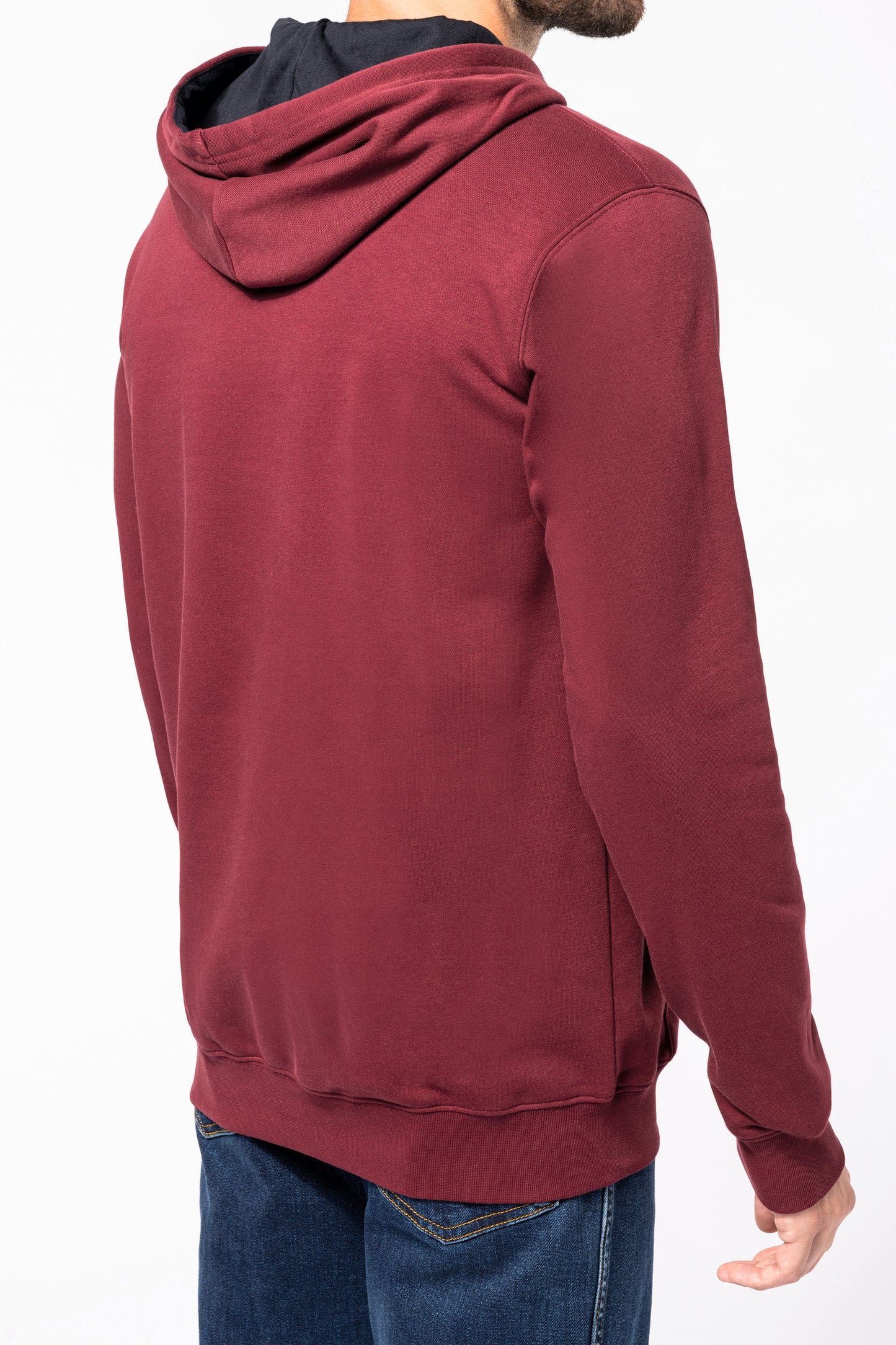 Hooded sweater met gecontrasteerde capuchon