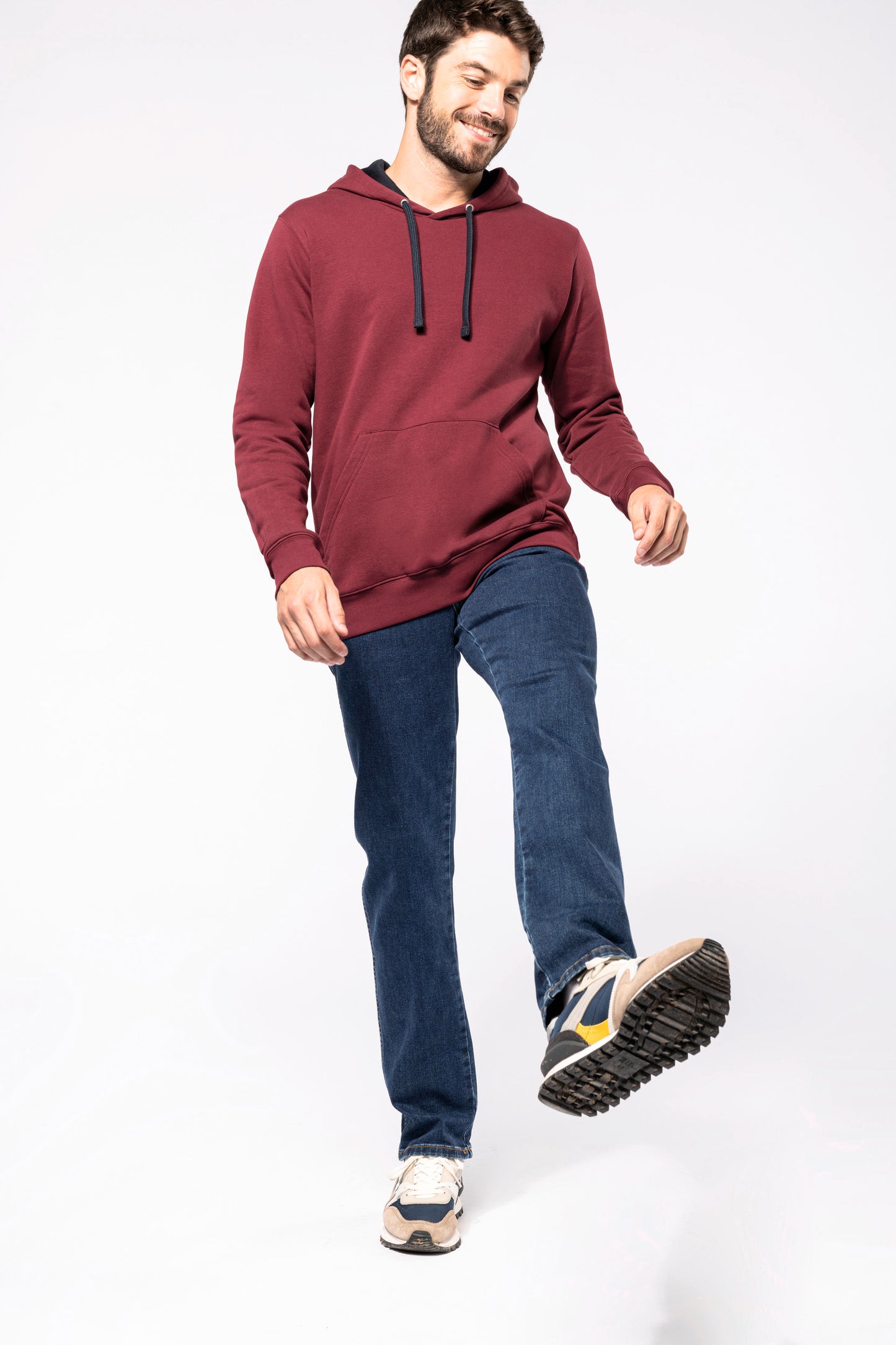 Hooded sweater met gecontrasteerde capuchon