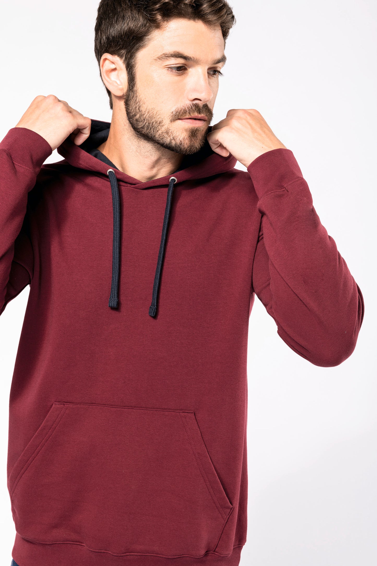 Hooded sweater met gecontrasteerde capuchon