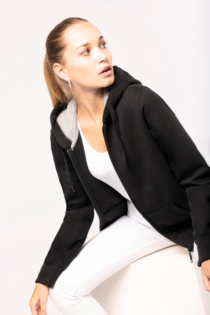 Hooded sweater met rits