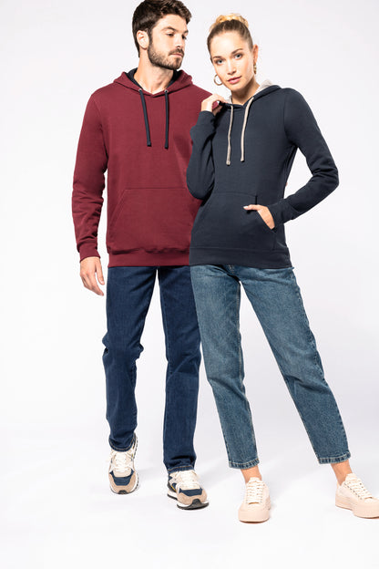 Hooded sweater met gecontrasteerde capuchon