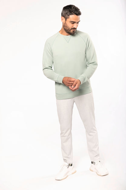Herensweater BIO ronde hals raglanmouwen